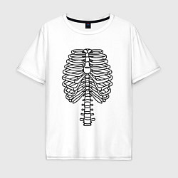 Футболка оверсайз мужская Скелет рентген, цвет: белый
