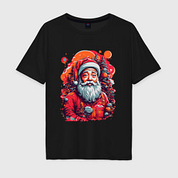 Мужская футболка оверсайз Санта Клаус