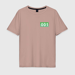 Мужская футболка оверсайз Номер 001 - Игра в кальмара