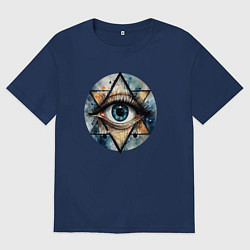 Мужская футболка оверсайз Акварельный глаз