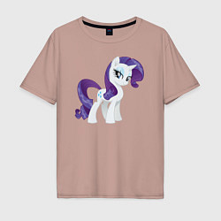 Футболка оверсайз мужская Рарити из My Little Pony в кино, цвет: пыльно-розовый