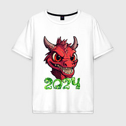 Мужская футболка оверсайз Символ года 2024 маленький дракоша