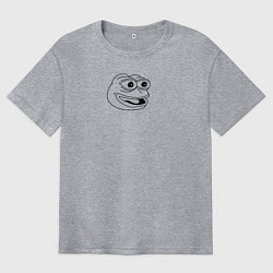 Футболка оверсайз мужская Веселый лягушонок мем, цвет: меланж