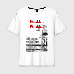 Футболка оверсайз мужская Depeche Mode - Delta Machine tour logo, цвет: белый