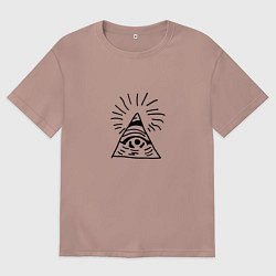 Футболка оверсайз мужская Око глаз в треугольнике, цвет: пыльно-розовый