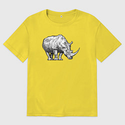 Футболка оверсайз мужская Носорог большой, цвет: желтый