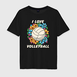Мужская футболка оверсайз I love volleyball