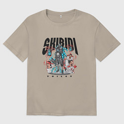 Мужская футболка оверсайз Скибиди туалет и титан