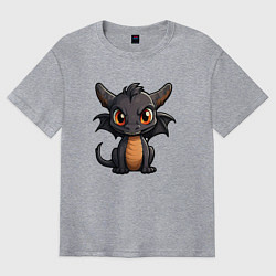 Футболка оверсайз мужская Дракончик чудо с крыльями, цвет: меланж