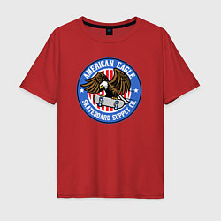 Футболка оверсайз мужская USA skate eagle, цвет: красный