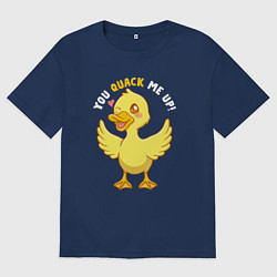 Футболка оверсайз мужская Duck quack, цвет: тёмно-синий
