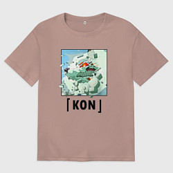 Футболка оверсайз мужская Кон - призыв лиса, цвет: пыльно-розовый