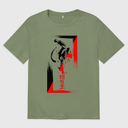 Мужская футболка оверсайз Боевые искуства black and red