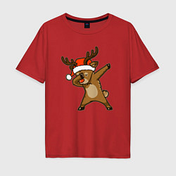 Мужская футболка оверсайз Dabbing deer