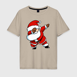 Футболка оверсайз мужская Santa dabbing dance, цвет: миндальный