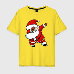 Футболка оверсайз мужская Santa dabbing dance, цвет: желтый