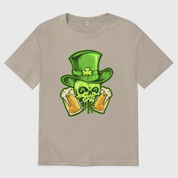 Футболка оверсайз мужская Ирландское пиво, цвет: миндальный