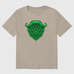 Футболка оверсайз мужская Хмельная борода, цвет: миндальный