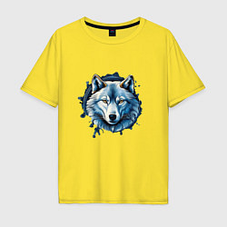 Мужская футболка оверсайз Полярный волк