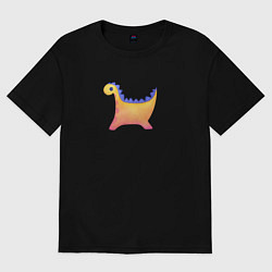 Мужская футболка оверсайз Милый желтый динозавр
