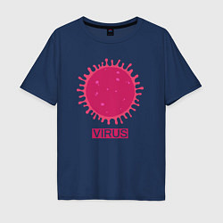 Футболка оверсайз мужская Pink virus, цвет: тёмно-синий