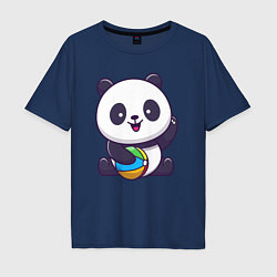 Мужская футболка оверсайз Панда с мячиком