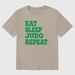 Футболка оверсайз мужская Жизнь дзюдо, цвет: миндальный