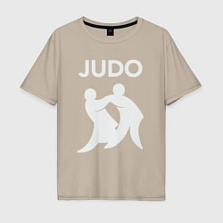 Футболка оверсайз мужская Warriors judo, цвет: миндальный