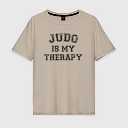 Мужская футболка оверсайз Дзюдо это моя терапия
