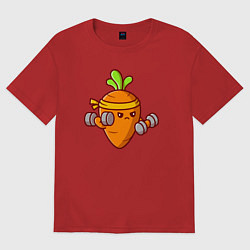 Мужская футболка оверсайз Морковь на спорте