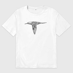 Футболка оверсайз мужская Олуша летит, цвет: белый
