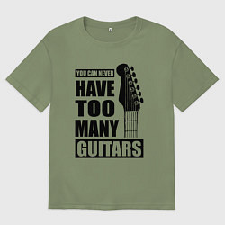 Мужская футболка оверсайз Не может быть много гитар