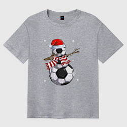Футболка оверсайз мужская Soccer snowman, цвет: меланж
