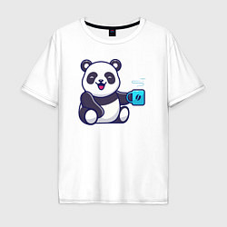 Мужская футболка оверсайз Панда с кружкой