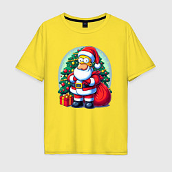 Футболка оверсайз мужская Santa Simpson - ai art, цвет: желтый