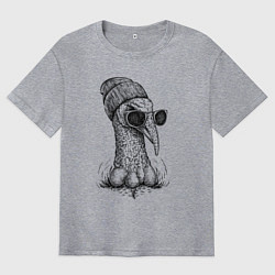 Футболка оверсайз мужская Индейка-хипстер, цвет: меланж