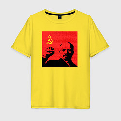 Футболка оверсайз мужская Lenin in red, цвет: желтый