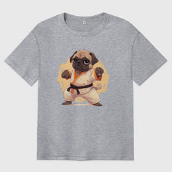 Мужская футболка оверсайз Карате мопс