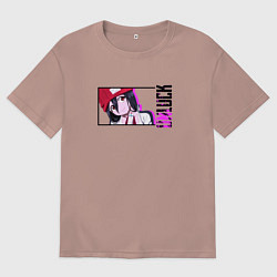 Футболка оверсайз мужская Фуука - Нежить и неудача, цвет: пыльно-розовый