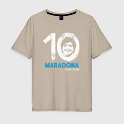 Футболка оверсайз мужская Maradona 10, цвет: миндальный