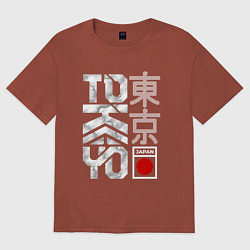 Мужская футболка оверсайз Токио типографика