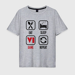 Мужская футболка оверсайз Eat - sleep - GTA 6 - repeat