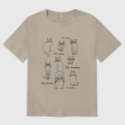 Мужская футболка оверсайз Сердитые коты