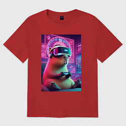 Футболка оверсайз мужская Каппи в виртуальном шлеме, цвет: красный