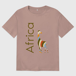 Мужская футболка оверсайз Жираф цвета Африки