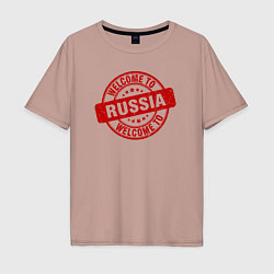 Мужская футболка оверсайз Welcome Russia