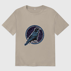 Мужская футболка оверсайз Ворон черный