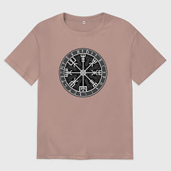 Мужская футболка оверсайз Компас из рун вегвизир