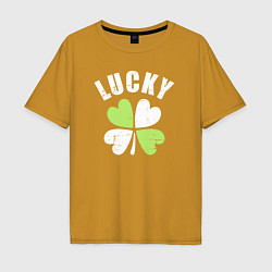 Футболка оверсайз мужская Lucky day, цвет: горчичный