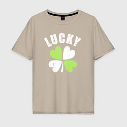 Футболка оверсайз мужская Lucky day, цвет: миндальный